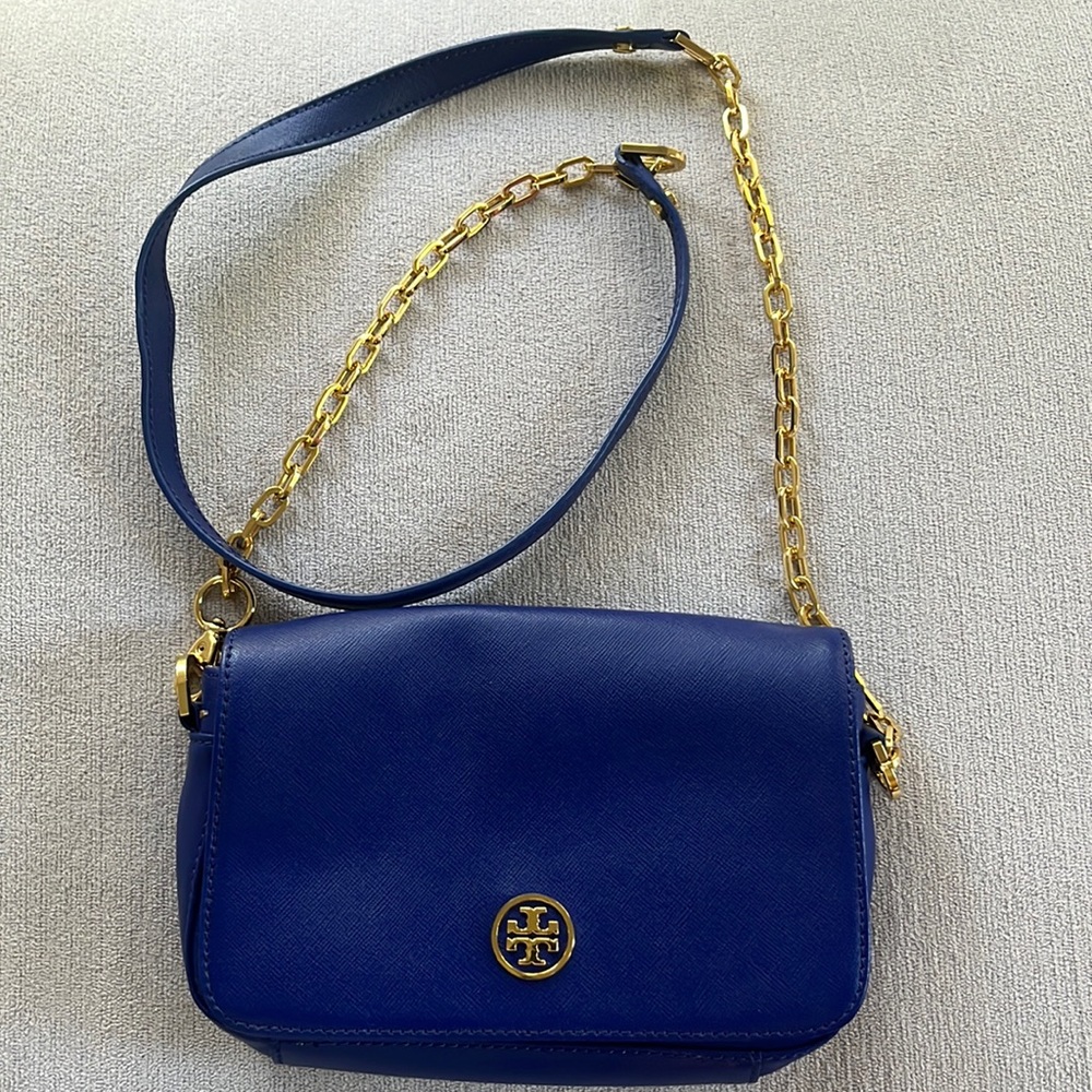 Tory Burch blue crossbody handbag